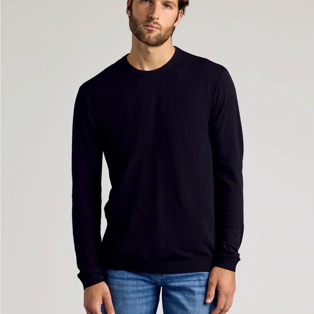 True Classic Dressy Crew Neck Sweater Black M
